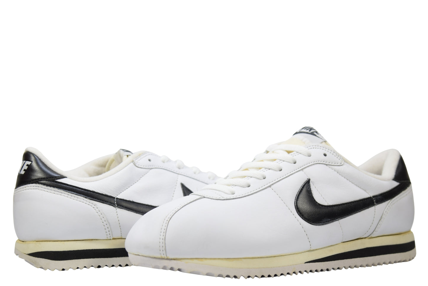 "WHITE BLACK"LEATHER CORTEZ LOW