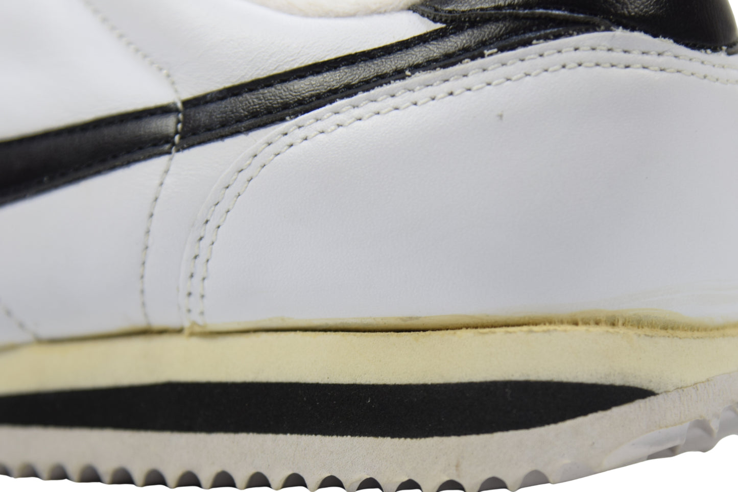 "WHITE BLACK"LEATHER CORTEZ LOW