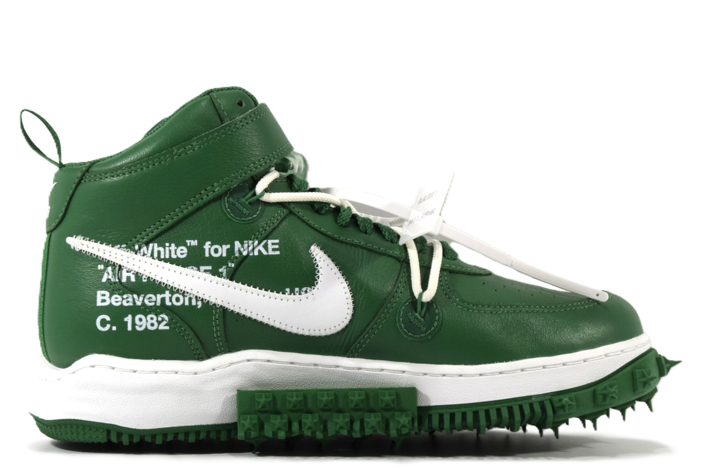 "OFF-WHITE PINE GREEN"AIR FORCE 1 MID SP LTHR
